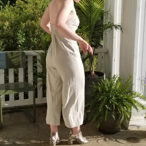 Urban Outfitters linen strapless wide-leg jumpsuit - Picture 12 of 16